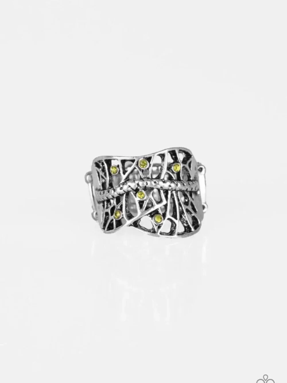 Paparazzi Jewelry Accessories - Stage Struck - Green Ring - Vintage